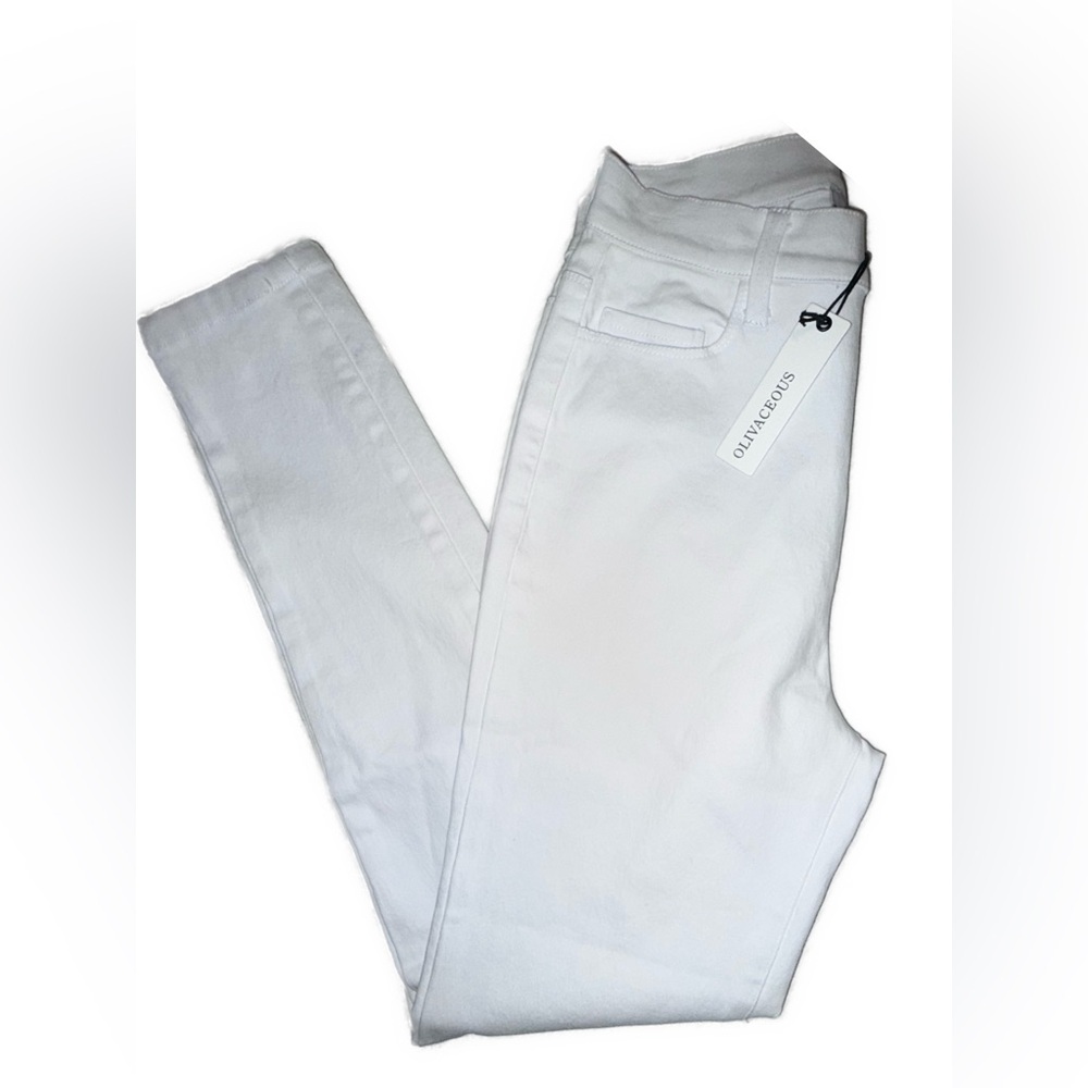 Olivaceous High Rise White Skinny Jeans Women’s Size Small NWT cute white jeans - Picture 2 of 7